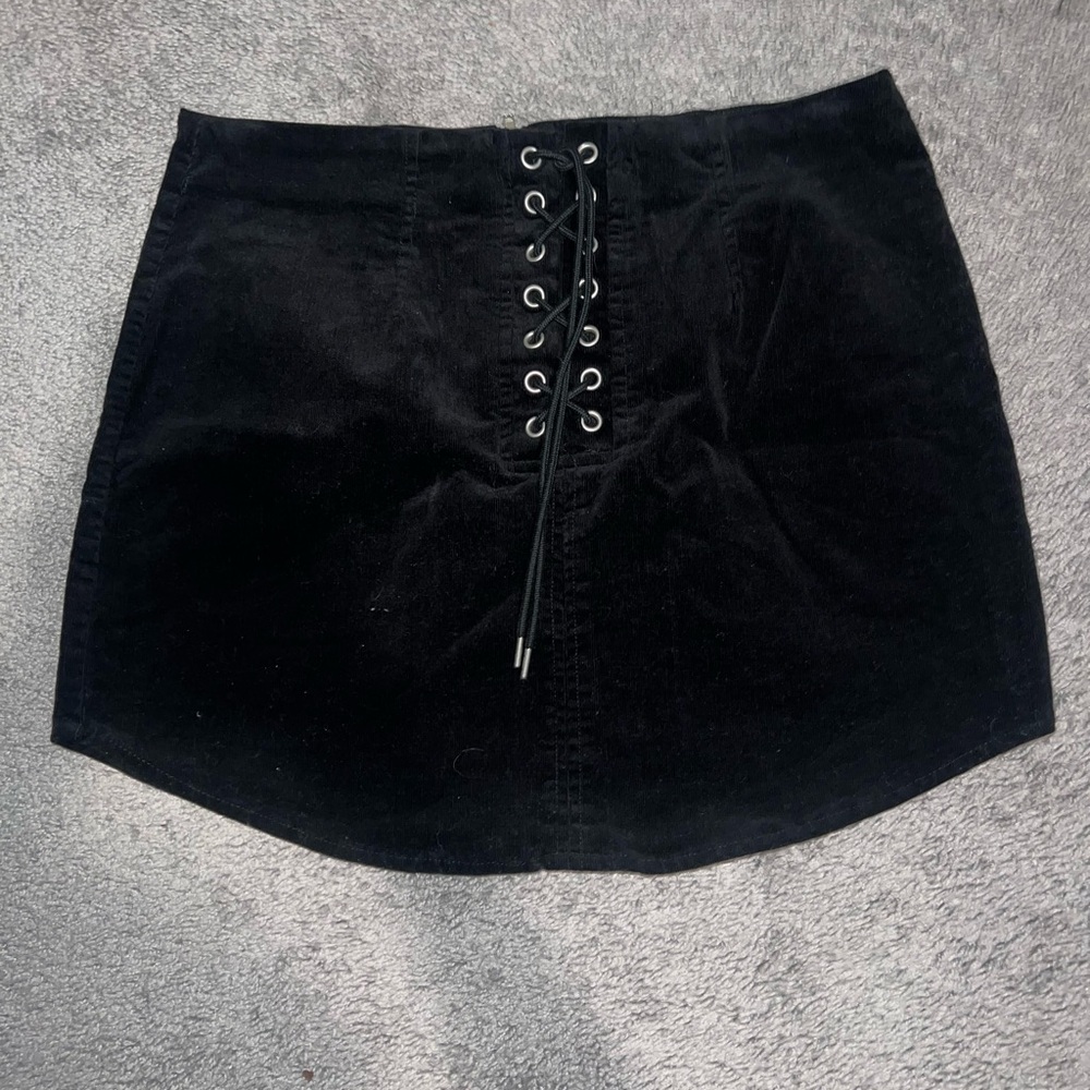 Forever 21 Black Mini Skirt with Front Lace-Up